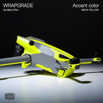 Packaging of WRAPGRADE partial wrap set for DJI Mini 5 Pro demonstrating genuine automotive grade material