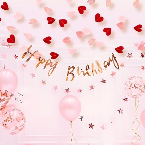 Mothers day and bridal shower hanging heart streamer display