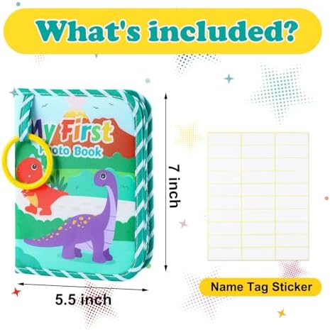 Open fabric family picture book with clear slots holding four by six inch photos