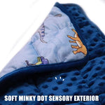 MAXTID weighted sensory lap pad packaging details and fabric layers display.