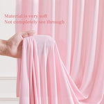 Partisky two panel baby pink background curtains stretched on a frame