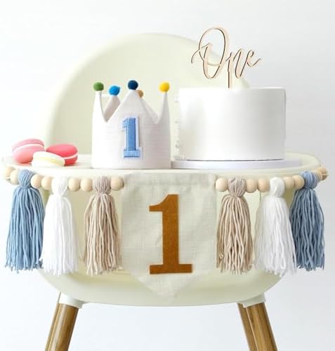 Number 1 cake topper for baby boy smash cake
