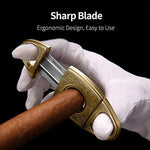 V-Cut Cigar Cutter, Sharp Blade Stainless Steel Carved Cigar Guillotine Scissors with Gift Box(Color:Silver) - Image 4