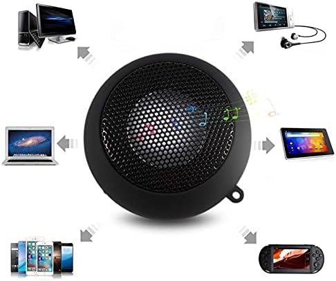 Qinlorgo portable computer speaker with attached USB charging cable on white background