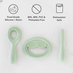 Complete six piece ezpz pre-feeding kit in pewter grey color