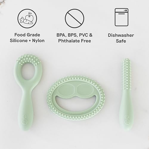 Complete six piece ezpz pre-feeding kit in pewter grey color