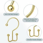 Goowin elegant gold bathroom rings installed on a standard shower rod