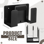 Black metal wall mount for router and modem