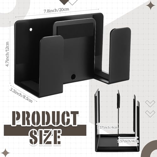 Black metal wall mount for router and modem
