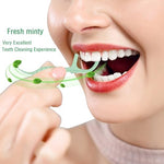 Holy Rose dual action cleaning flossing sticks laid out neatly to display the 300 count bulk value pack.