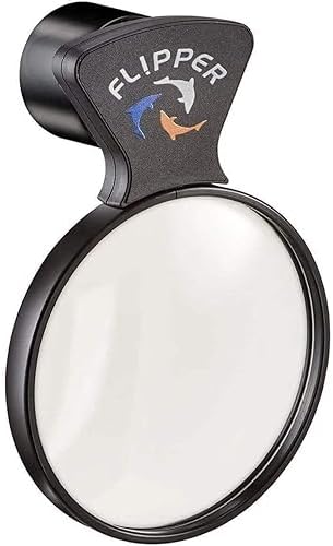 FL!PPER aquarium magnifier side view showing the strong rare earth magnetic mount attachment.