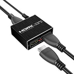 Wonlyus HDMI Splitter 1 in 2 out front view dual display mirroring adapter box.