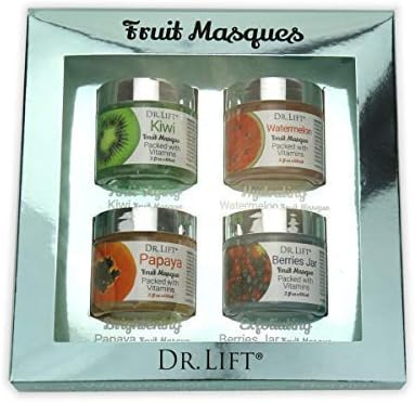 Lumina Luxe Beauty Dr Lift Fruit Masques Set clear four pack gel face masks front view