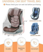 Mcbd travel bag with car seat inside showing reflective strips