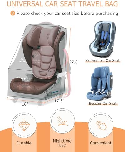 Mcbd travel bag with car seat inside showing reflective strips