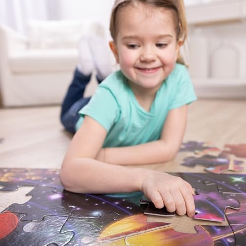Demonstration of the wipe clean durable surface layer on a single Melissa And Doug jumbo puzzle piece.