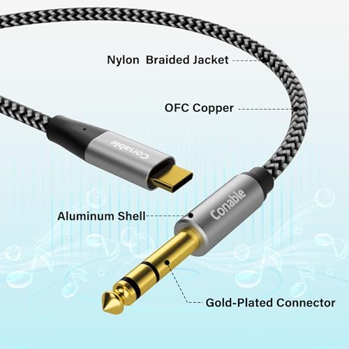 Durable nylon braided texture of Conable audio cable