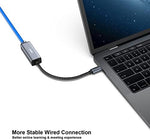 Benfei Thunderbolt compatible Ethernet adapter connected to a modern laptop device