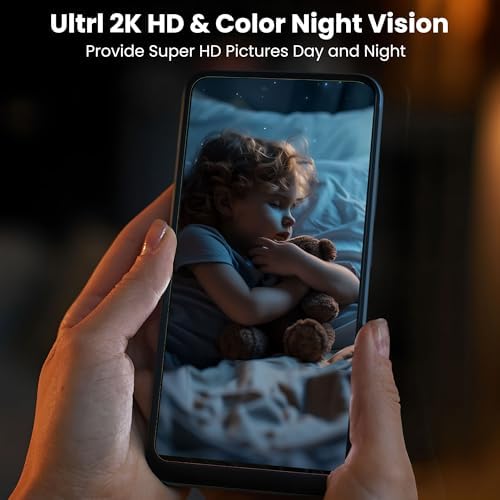 Hitellarcam high definition security camera demonstrating color night vision capability in dark environments