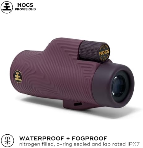 Nocs Provisions Oxblood Maroon monocular with oversized focus wheel overview
