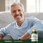 Authentic USA imported Piping Rock Beta Carotene wellness supplement product display