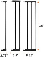 COMOMY 36 inch high dog gate expansion panels in three different widths