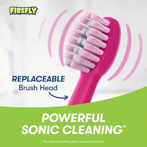 Soft bi-level bristles on Firefly Barbie toothbrush for gentle cleaning.