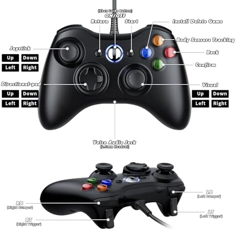 Dinosoo dual vibration Xbox 360 controller side profile