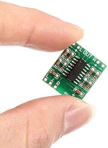 HiLetgo dual channel stereo audio amplifier module close up detailing component architecture