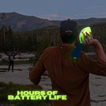 Premium imported LIGHTRO glowing American football flying through the air showing spiral design