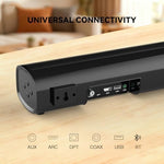 Fansbe Direct NX8S sound bar mounted on a wall beneath a television