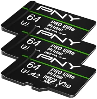 PNY 64GB ultra fast memory card with included standard SD adapter.