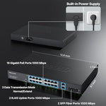Real HD unmanaged network switch front panel displaying power indicators and extend mode toggle switch