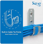 Close up look at the 18 gauge reinforced frame on the ICC wall mount cable organizer.