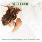 Durable and lightweight material comparison highlighting the premium weave of the flat sheet.