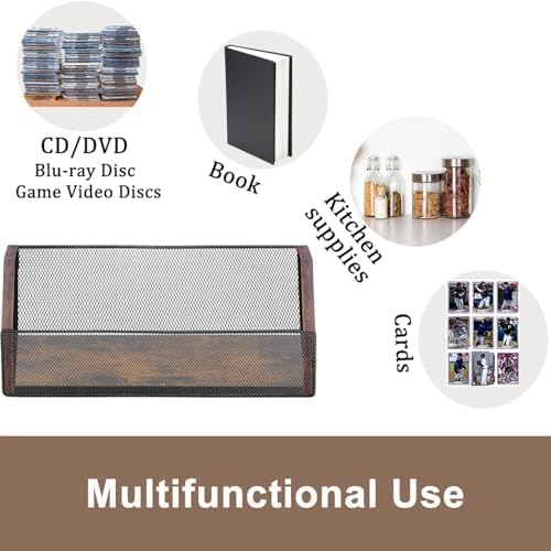 Compact disc organizer shelf filled with slim cases inside a bedroom closet setup.