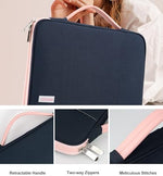 Dadanism travel case showing the reinforced retractable handle being pulled up for carrying