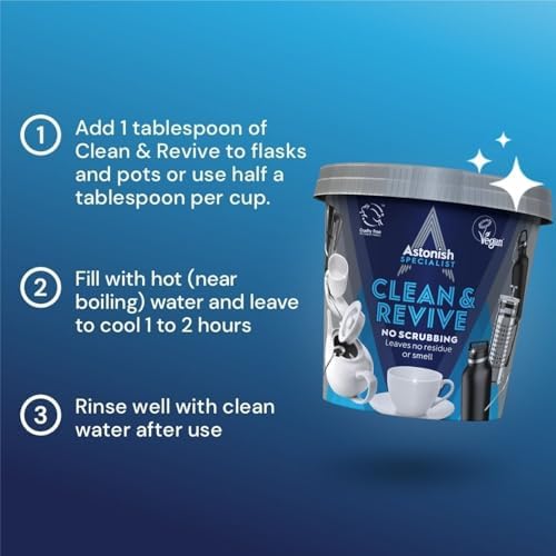 Two packs of Astonish clean and revive 350 grams showing packaging details