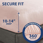 Cathay Home Queen size fitted sheet spread on bed