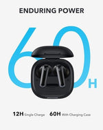 Side profile view of Soundcore P40i noise cancelling earbuds
