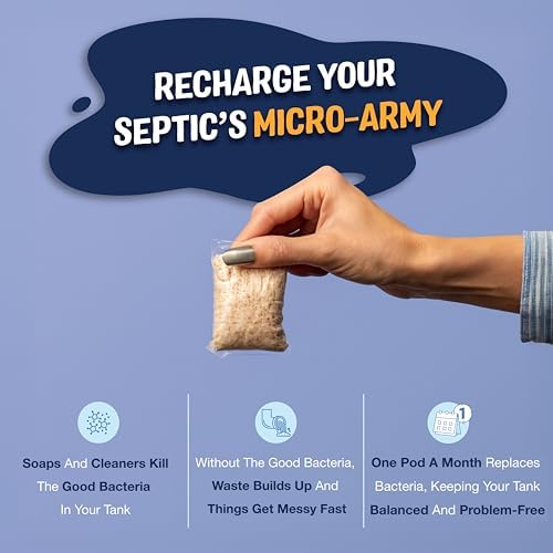 Side view of septic tank treatment pods container