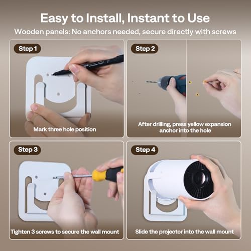Boldever projector mount packaging and contents