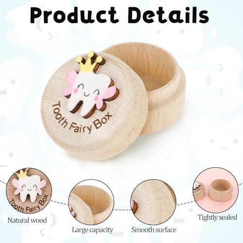 Open wooden storage box for lost baby teeth