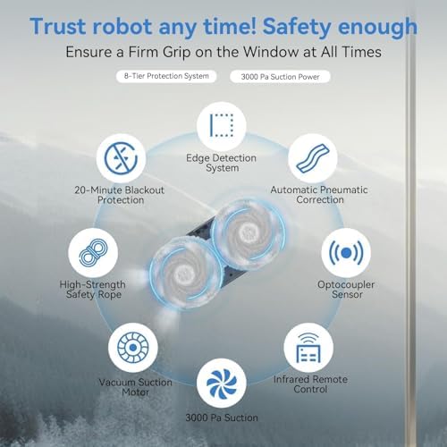 Anminto robotic glass cleaner attached to a high-rise window for deep cleaning.
