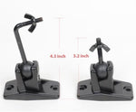VideoSecu wall and ceiling speaker bracket showing ball and clamp rotation mechanism.