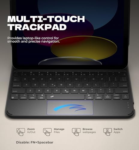 Dexnor black protective smart folio case closed with magnetic clasp