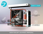 Opaque crimson visual flow PC cooling fluid bottle showing official brand labels