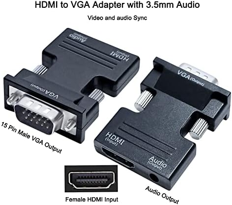 DTECH legacy display accessory highlighting the male VGA output pins.
