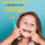 Ergonomic anti slip grip handle of the Firefly Baby Shark children toothbrush