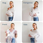 TAB PERFORMANCE adjustable ring sling baby carrier showing gold rings close up